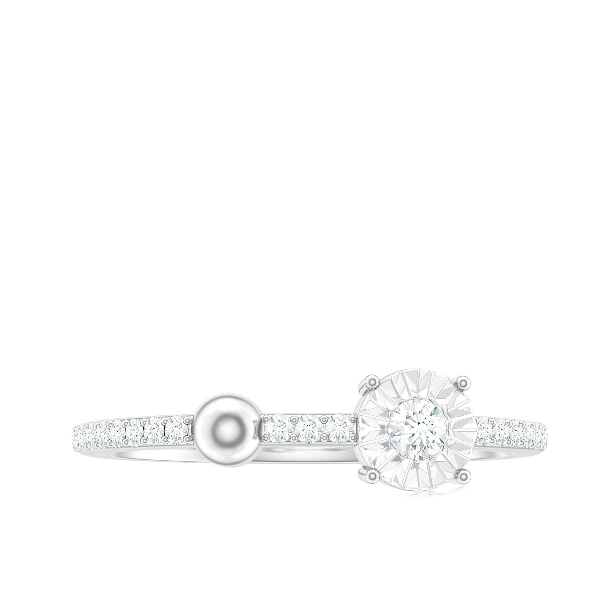 Certified Real Diamond Promise Ring for Valentines Natural - ( HI-SI ) - Rosec Jewels
