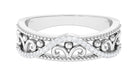 Vintage Inspired Real Diamond Wedding Band Natural - ( HI-SI ) - Rosec Jewels