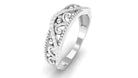 Vintage Inspired Real Diamond Wedding Band Natural - ( HI-SI ) - Rosec Jewels