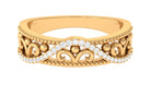 Vintage Inspired Real Diamond Wedding Band Natural - ( HI-SI ) - Rosec Jewels