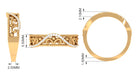 Vintage Inspired Real Diamond Wedding Band Natural - ( HI-SI ) - Rosec Jewels