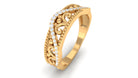 Vintage Inspired Real Diamond Wedding Band Natural - ( HI-SI ) - Rosec Jewels