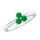 Rosec Jewels-Natural Emerald 3 Stone Promise Ring with Certificate
