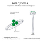 Rosec Jewels-Natural Emerald 3 Stone Promise Ring with Certificate
