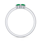 Rosec Jewels-Natural Emerald 3 Stone Promise Ring with Certificate
