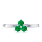 Rosec Jewels-Natural Emerald 3 Stone Promise Ring with Certificate