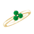 Rosec Jewels-Natural Emerald 3 Stone Promise Ring with Certificate