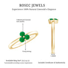 Rosec Jewels-Natural Emerald 3 Stone Promise Ring with Certificate