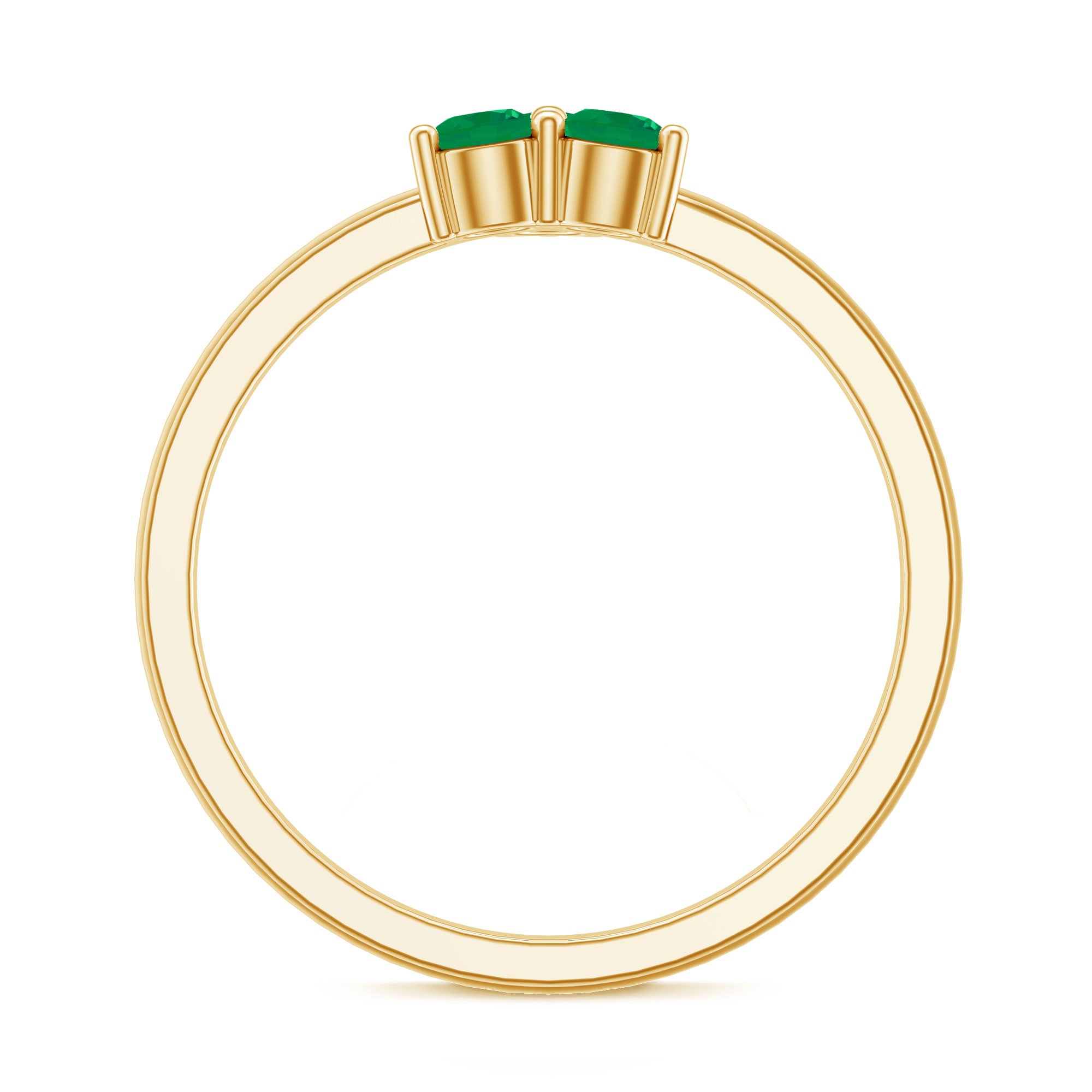 Rosec Jewels-Natural Emerald 3 Stone Promise Ring with Certificate
