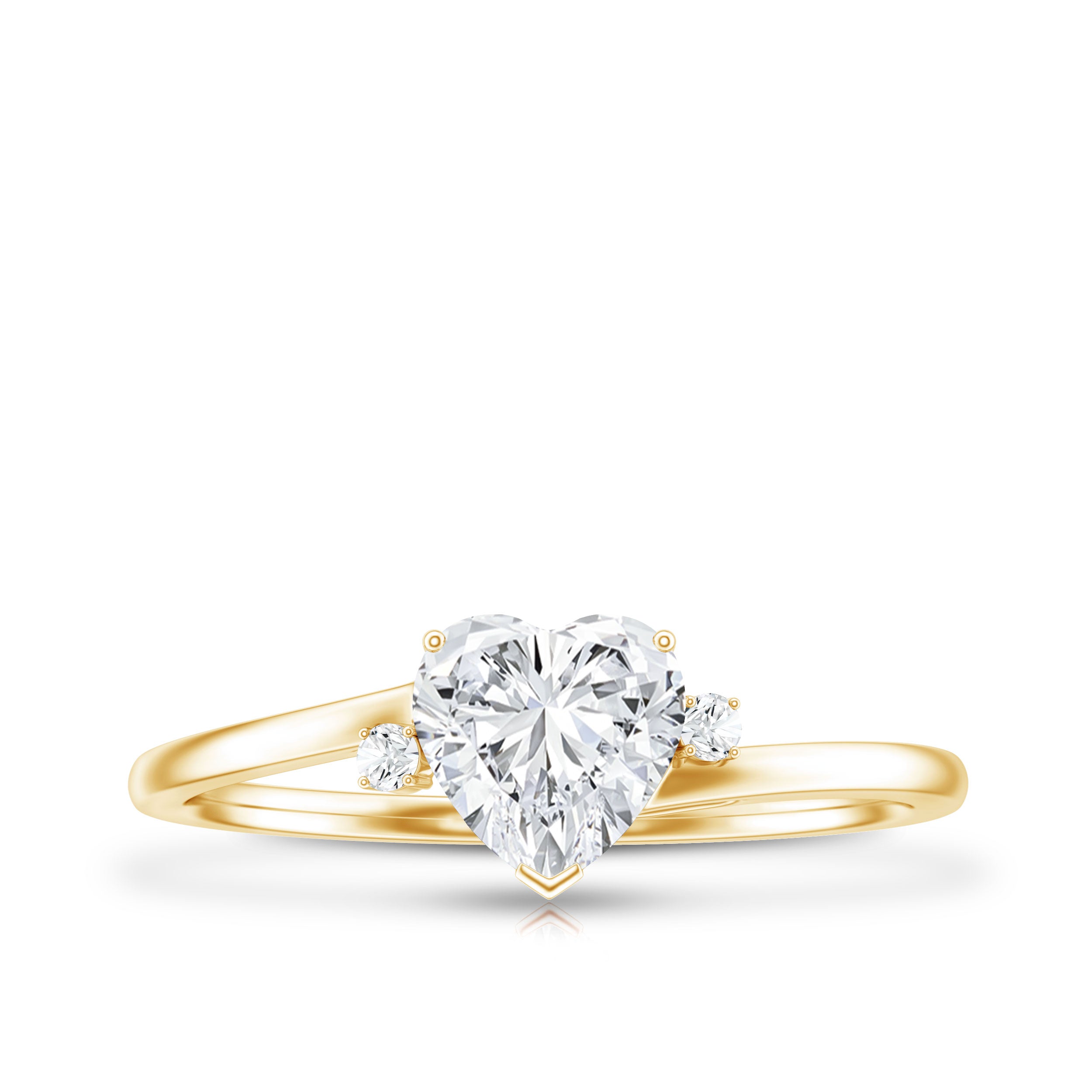 Solitaire Moissanite Heart Engagement Ring in Prong Setting D-VS1 - Rosec Jewels
