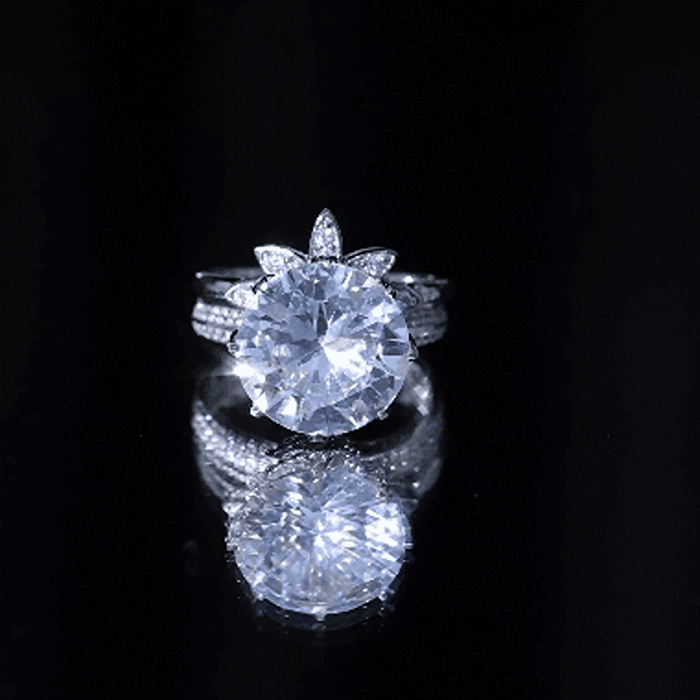 Cubic Zirconia Floral Inspired Wedding Ring Set For Women AAAA - Rosec Jewels