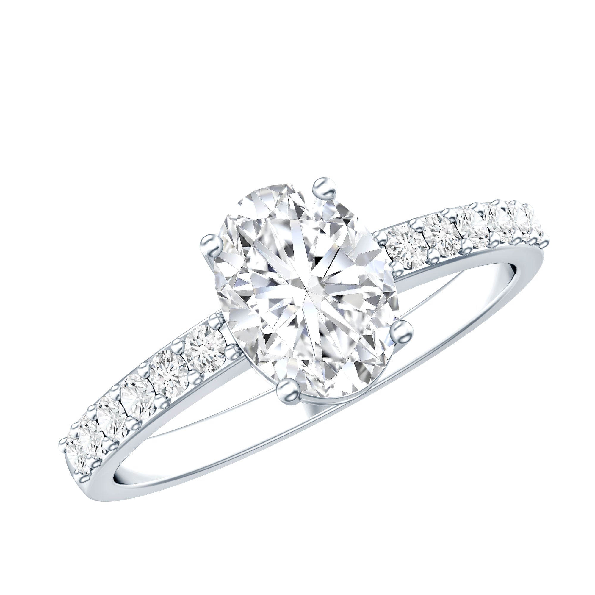 Certified 1 Carat Lab Grown Diamond Oval Engagement Ring – Rosec