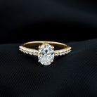 Certified 6X8 MM Lab Grown Diamond Oval Engagement Ring Lab - ( EF-VS ) - Rosec Jewels