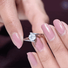 Certified 6 MM Lab Grown Diamond Tension Setting Engagement Ring Lab - ( EF-VS ) - Rosec Jewels