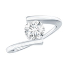 Certified 6 MM Lab Grown Diamond Tension Setting Engagement Ring Lab - ( EF-VS ) - Rosec Jewels