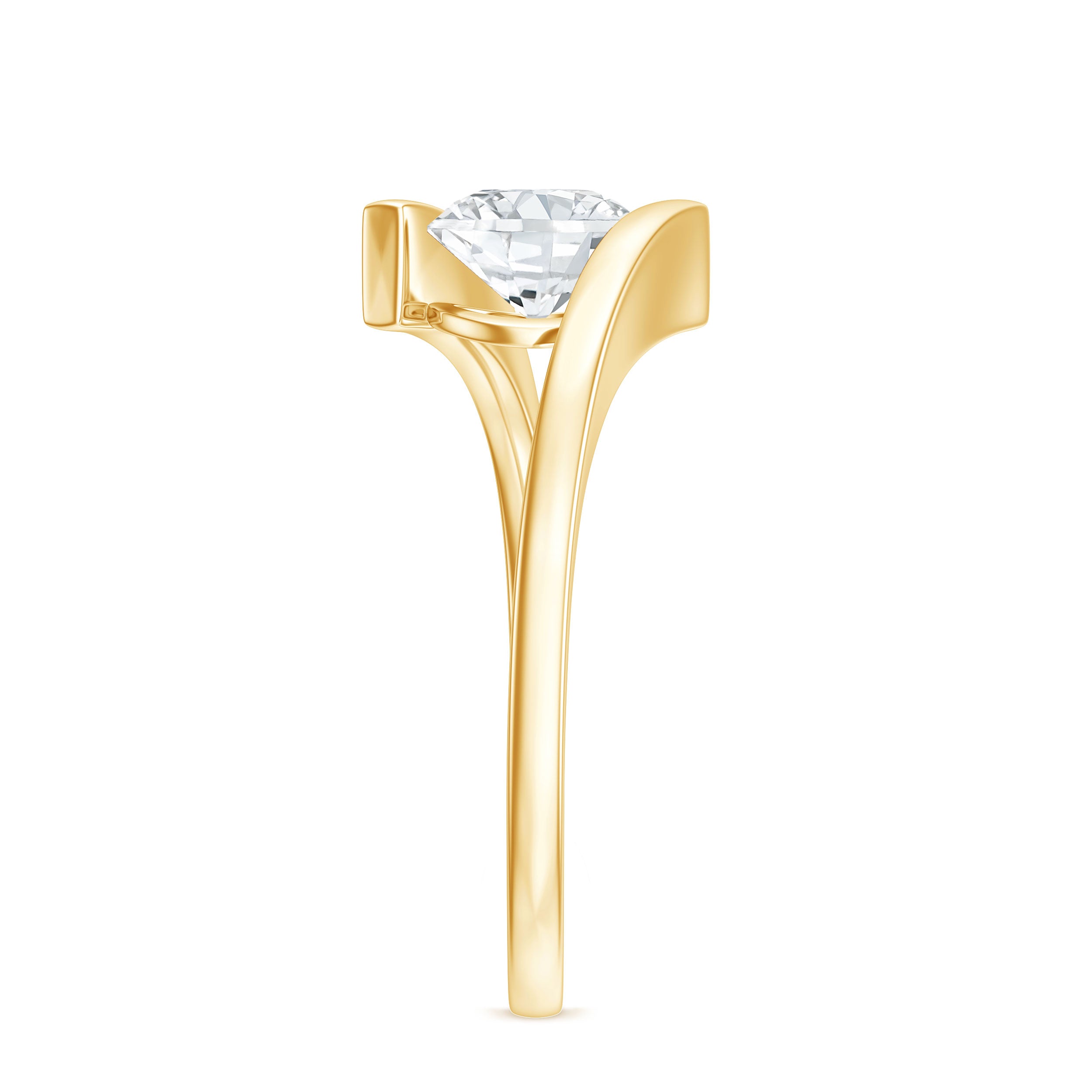 Certified 6 MM Lab Grown Diamond Tension Setting Engagement Ring Lab - ( EF-VS ) - Rosec Jewels