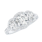 Certified Lab Grown Diamond 3 Stone Engagement Ring Lab - ( EF-VS ) - Rosec Jewels