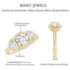Certified Lab Grown Diamond 3 Stone Engagement Ring Lab - ( EF-VS ) - Rosec Jewels