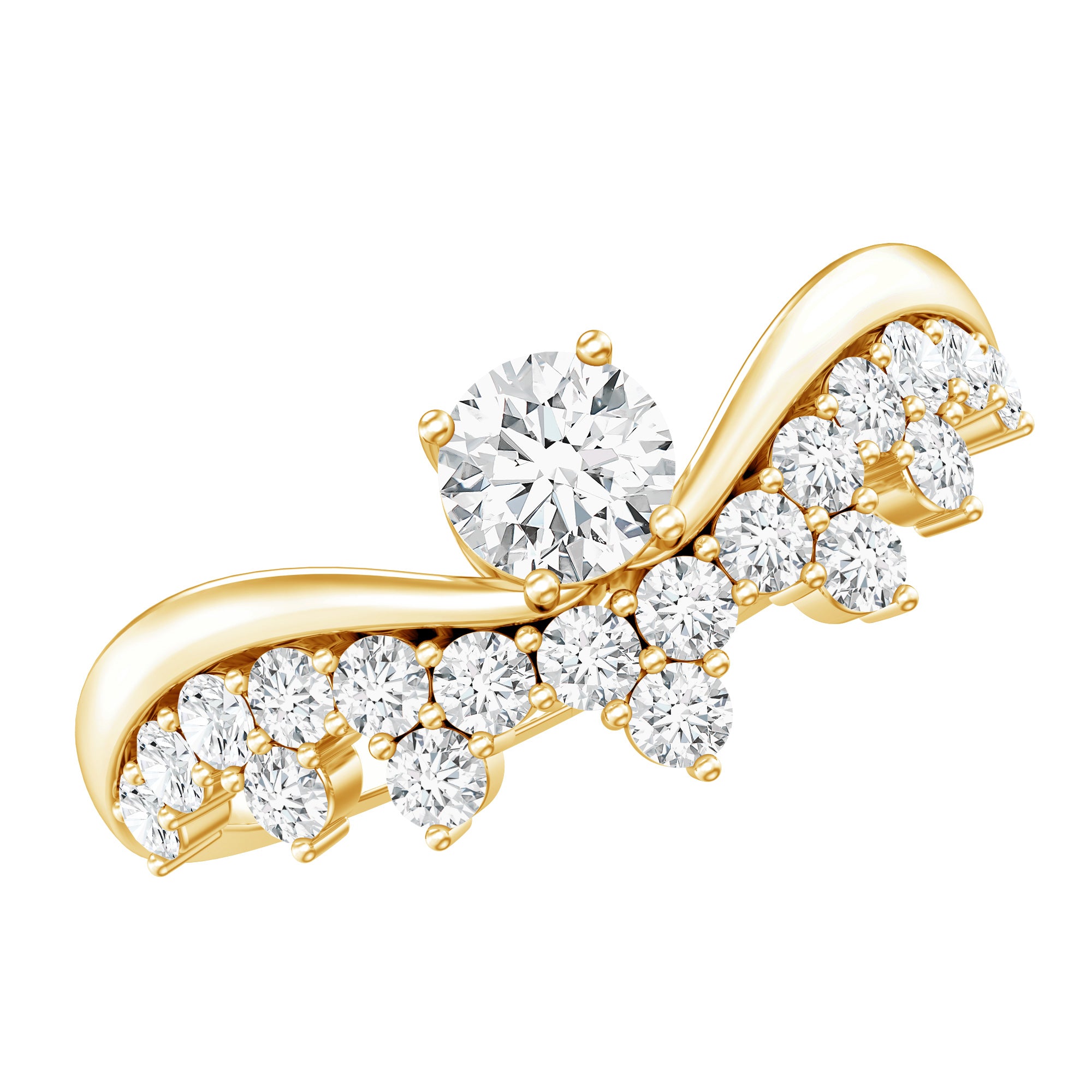 Certified Lab Grown Diamond Designer Engagement Ring Lab - ( EF-VS ) - Rosec Jewels