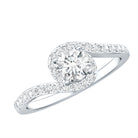 Certified 0.4 Carat Lab Grown Diamond Bypass Engagement Ring Lab - ( EF-VS ) - Rosec Jewels