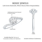 Certified 0.4 Carat Lab Grown Diamond Bypass Engagement Ring Lab - ( EF-VS ) - Rosec Jewels