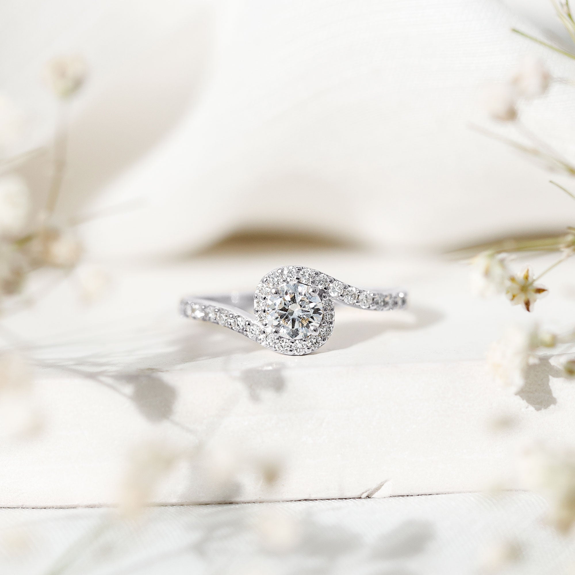 Certified 5 MM Lab Grown Diamond Bypass Engagement Ring Lab - ( EF-VS ) - Rosec Jewels