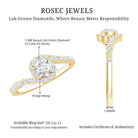 Certified 0.4 Carat Lab Grown Diamond Bypass Engagement Ring Lab - ( EF-VS ) - Rosec Jewels