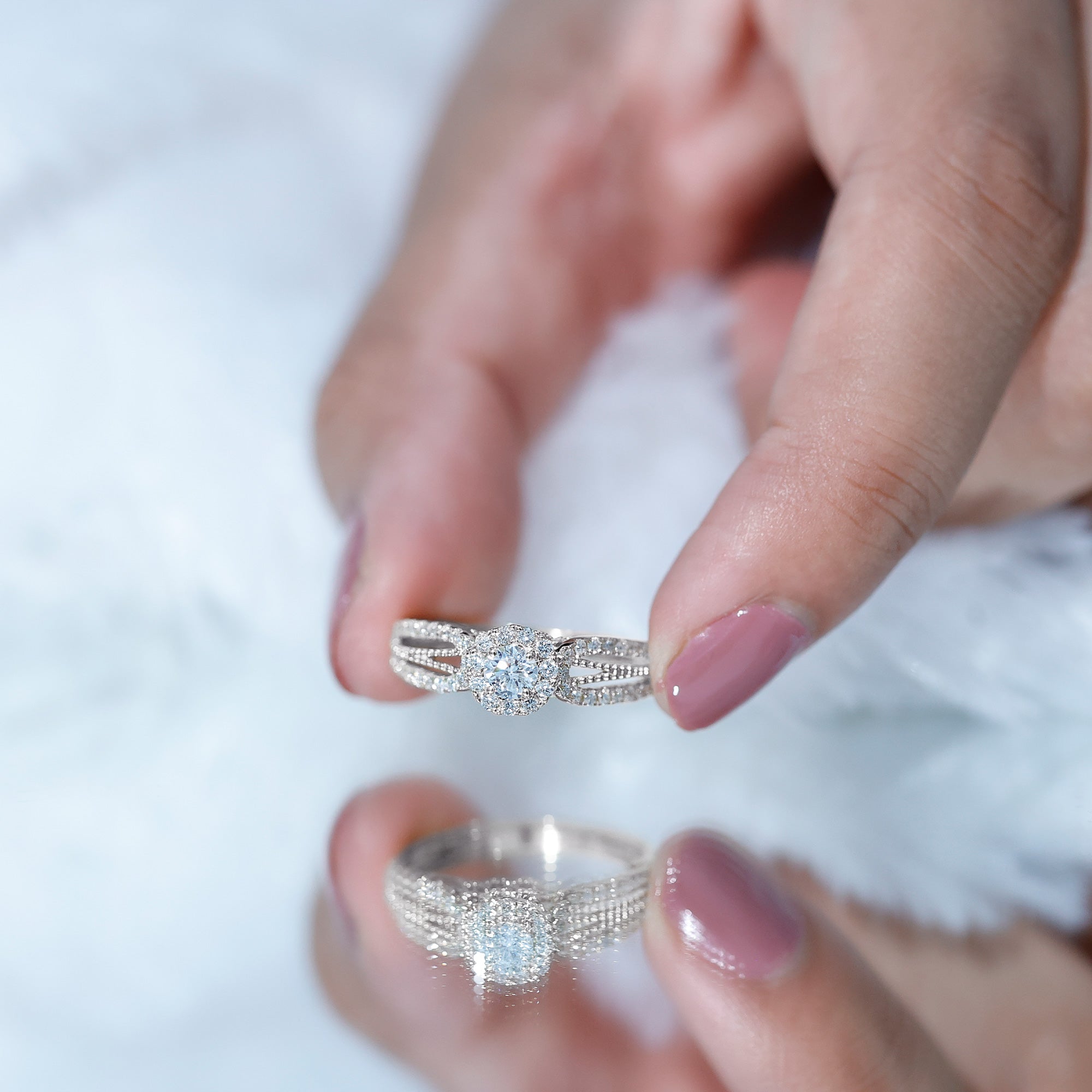 Certified Lab Grown Diamond Vintage Style Engagement Ring Lab - ( EF-VS ) - Rosec Jewels