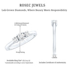 Lab Grown Diamond Minimal 3 Stone Engagement Ring Lab - ( EF-VS ) - Rosec Jewels