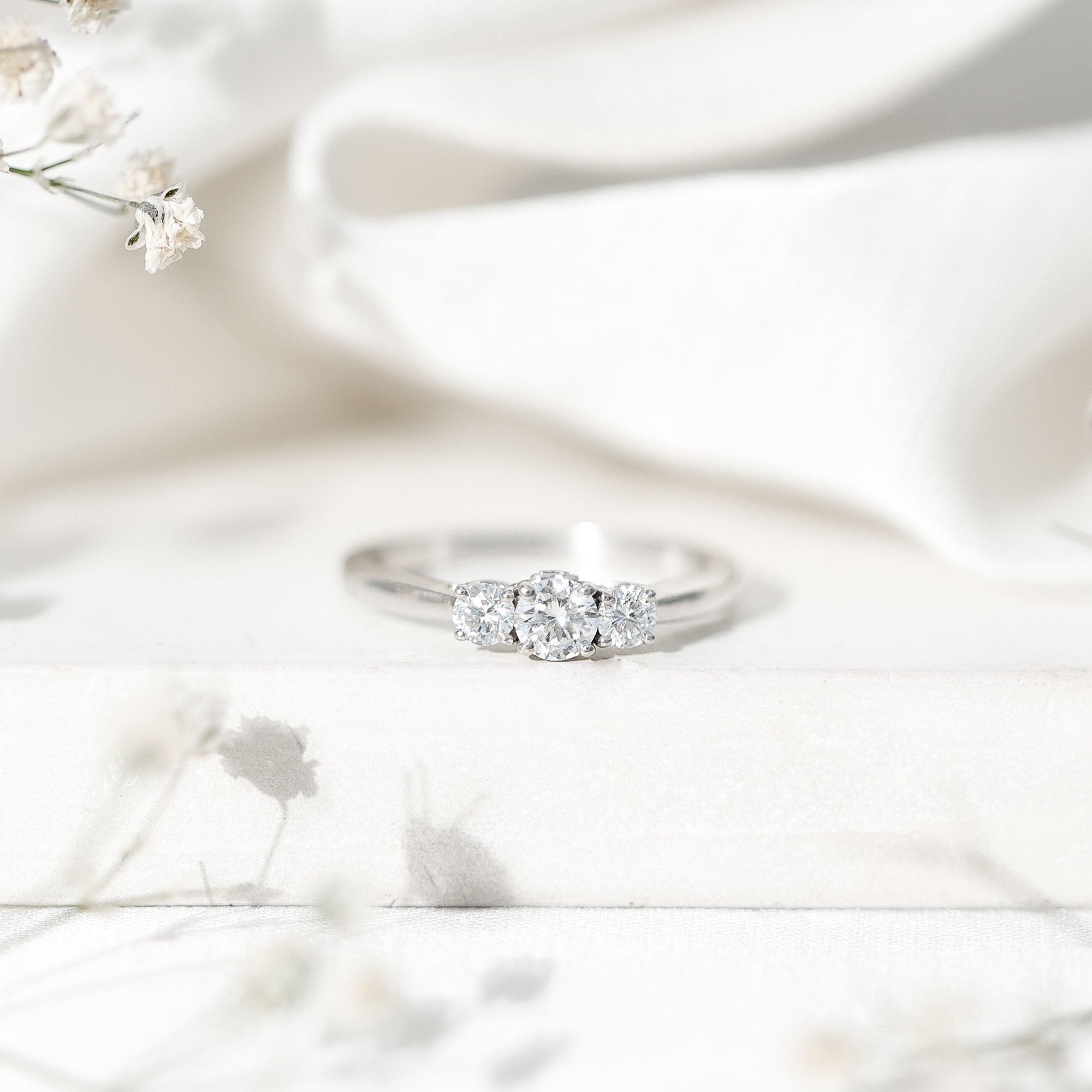 Rosec Jewels-Lab Grown Diamond Minimal 3 Stone Engagement Ring