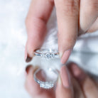 Lab Grown Diamond Minimal 3 Stone Engagement Ring Lab - ( EF-VS ) - Rosec Jewels