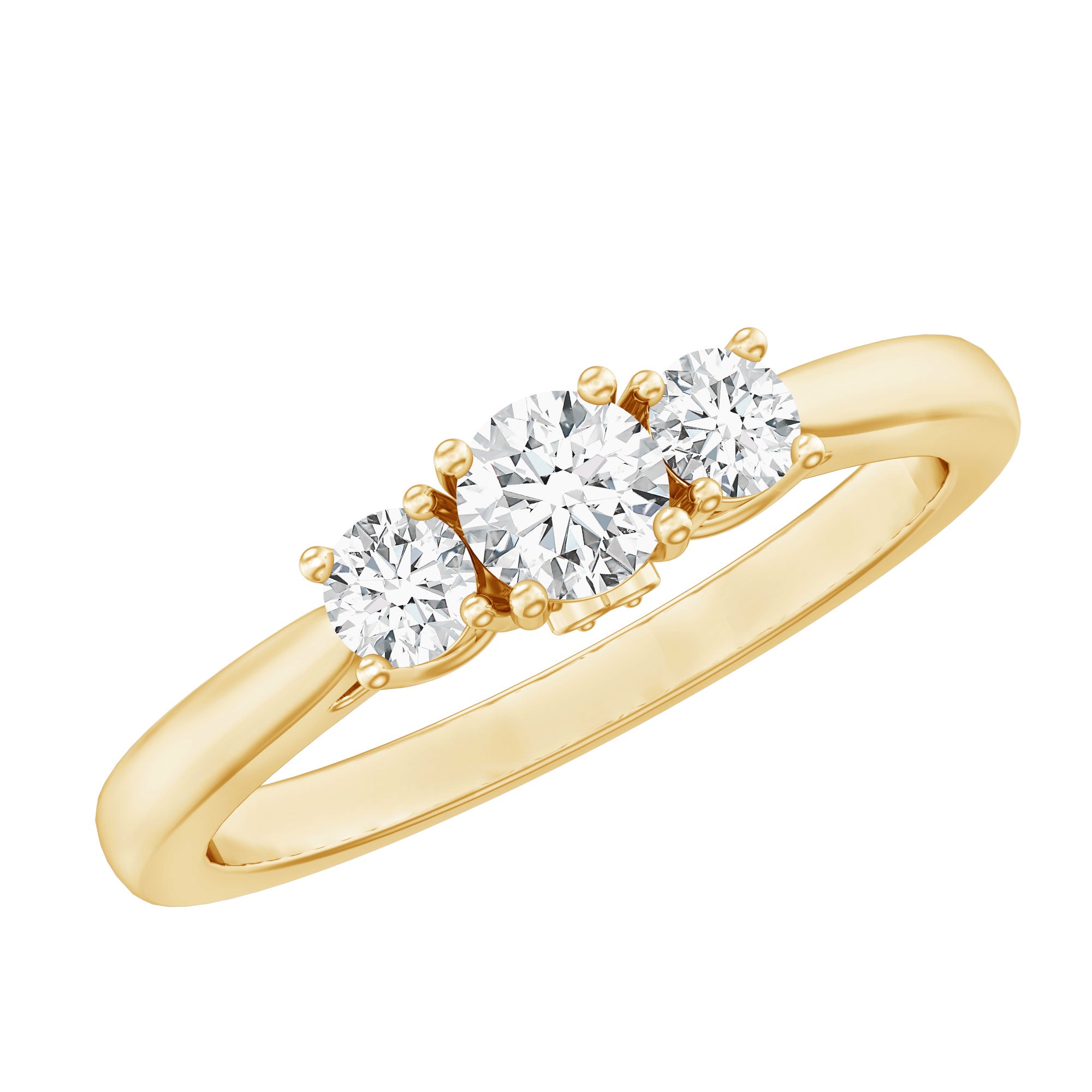 Rosec Jewels-Lab Grown Diamond Minimal 3 Stone Engagement Ring