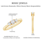 Lab Grown Diamond Minimal 3 Stone Engagement Ring Lab - ( EF-VS ) - Rosec Jewels