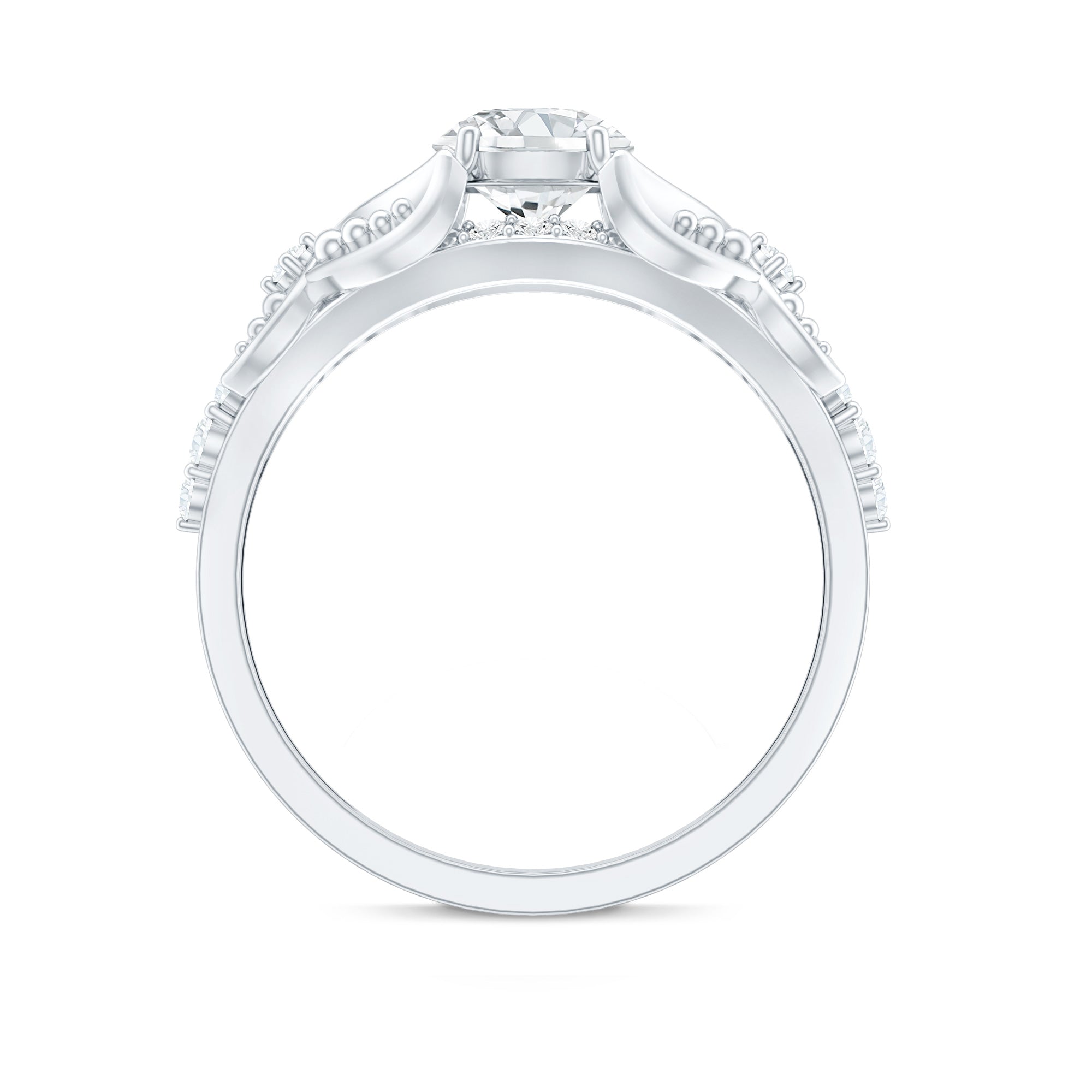 Certified 6 MM Lab Grown Diamond Vintage Inspired Engagement Ring Lab - ( EF-VS ) - Rosec Jewels
