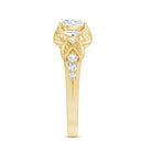 Certified 6 MM Lab Grown Diamond Vintage Inspired Engagement Ring Lab - ( EF-VS ) - Rosec Jewels
