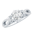 Certified 6 MM Lab Grown Diamond Crossover Engagement Ring Lab - ( EF-VS ) - Rosec Jewels