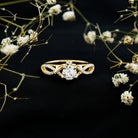 Certified 6 MM Lab Grown Diamond Crossover Engagement Ring Lab - ( EF-VS ) - Rosec Jewels