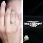 Certified Lab Grown Diamond Minimal Engagement Ring Lab - ( EF-VS ) - Rosec Jewels