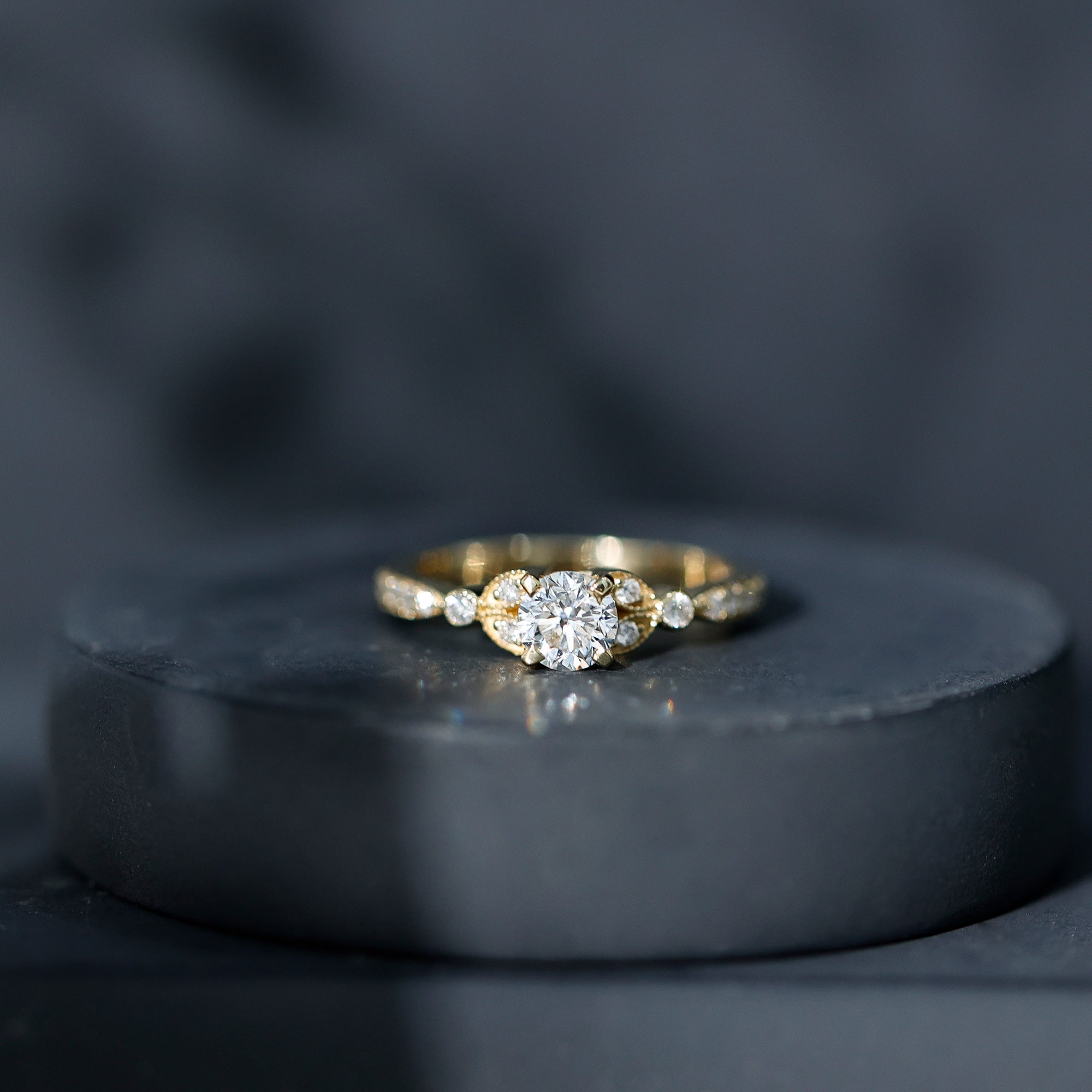 Certified Lab Grown Diamond Minimal Engagement Ring Lab - ( EF-VS ) - Rosec Jewels