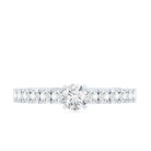 Certified Lab Grown Diamond Engagement Ring with Side Stones Lab - ( EF-VS ) - Rosec Jewels