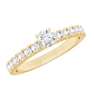 Certified Lab Grown Diamond Engagement Ring with Side Stones Lab - ( EF-VS ) - Rosec Jewels