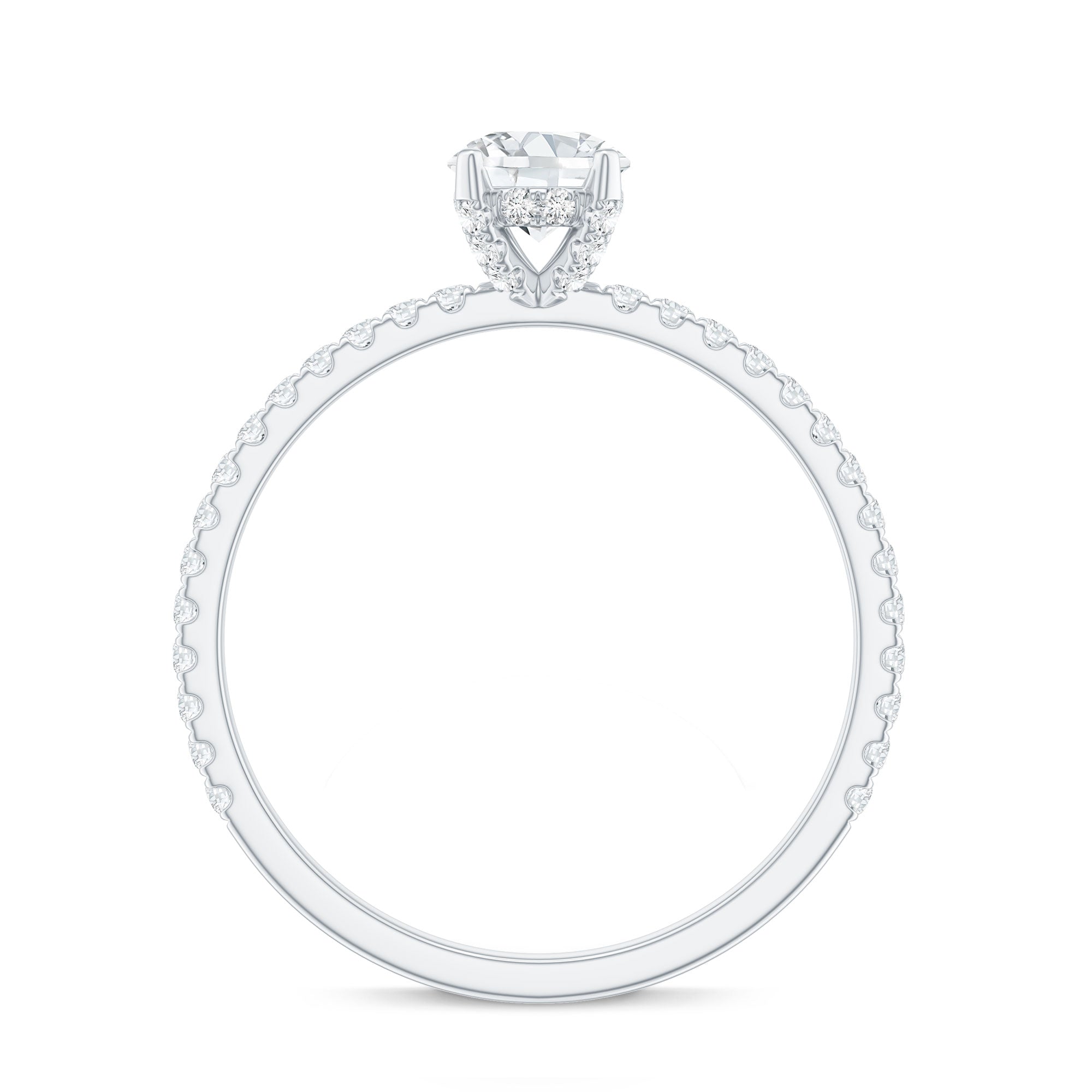 Rosec Jewels-Lab Grown Diamond 5 MM Solitaire Engagement Ring with Side Stones