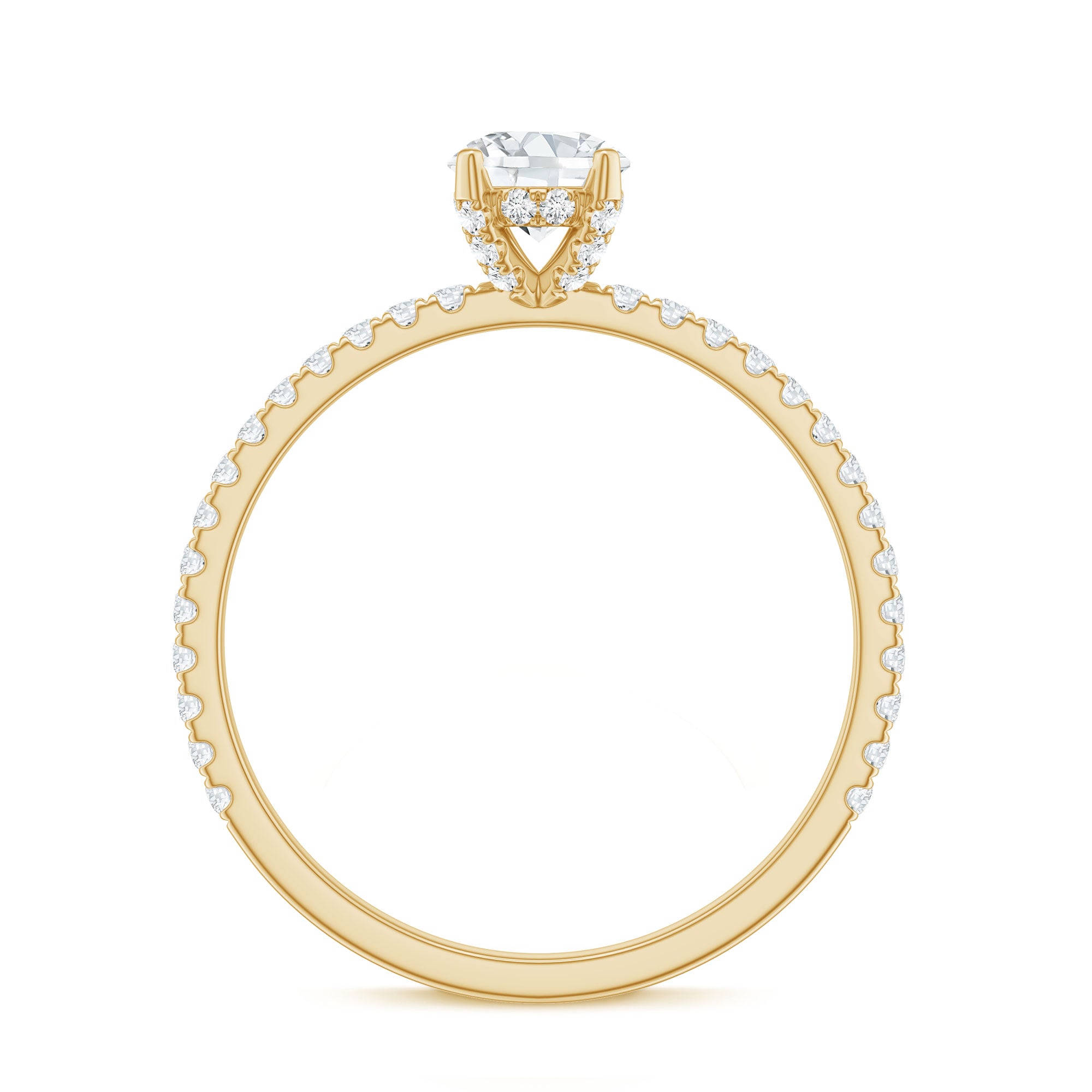 Rosec Jewels-Lab Grown Diamond 5 MM Solitaire Engagement Ring with Side Stones