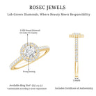 Rosec Jewels-Lab Grown Diamond Halo Engagement Ring With Side Stones