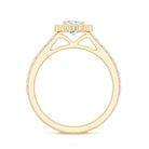 Rosec Jewels-Lab Grown Diamond Halo Engagement Ring With Side Stones
