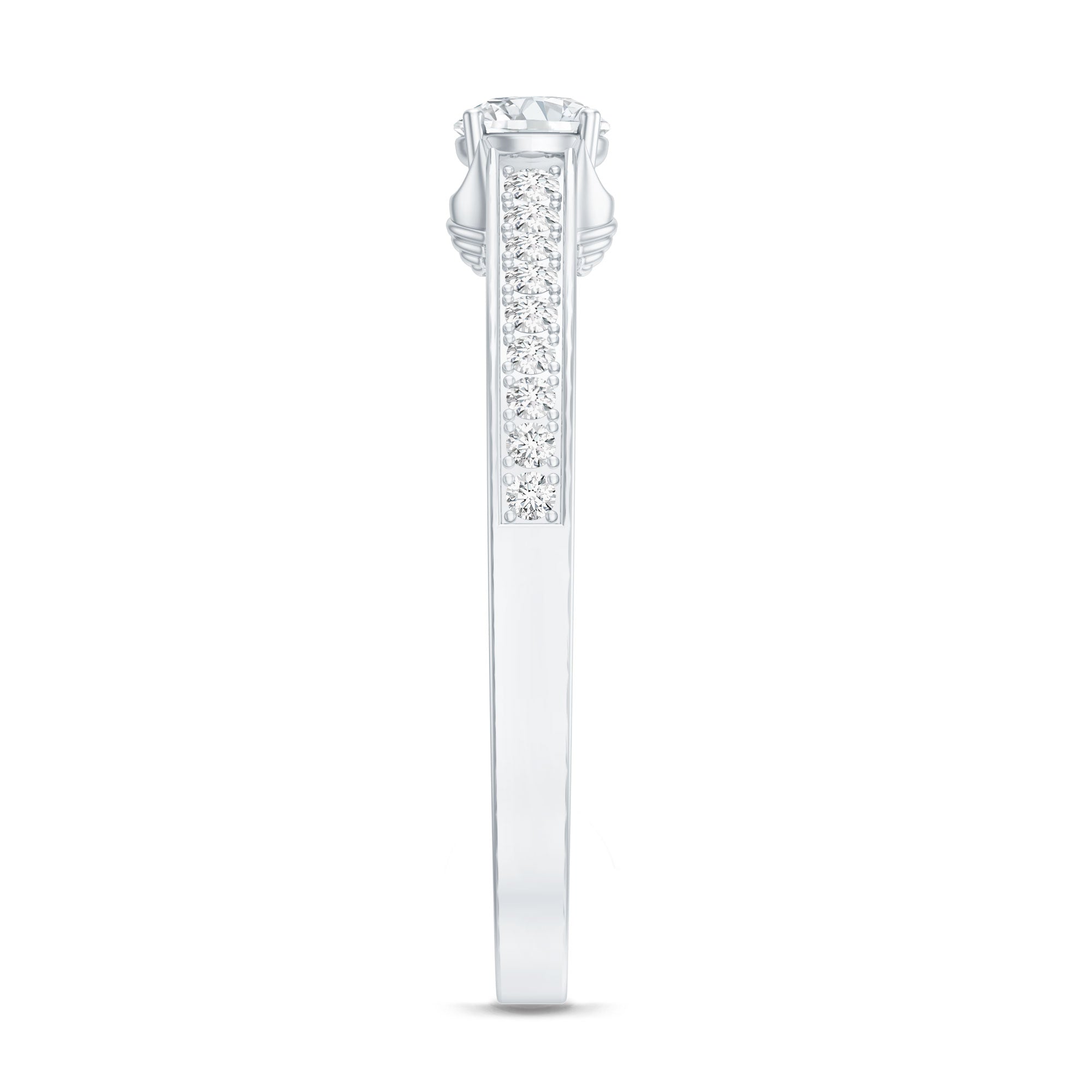 Certified Lab Grown Diamond Minimalistic Engagement Ring Lab - ( EF-VS ) - Rosec Jewels