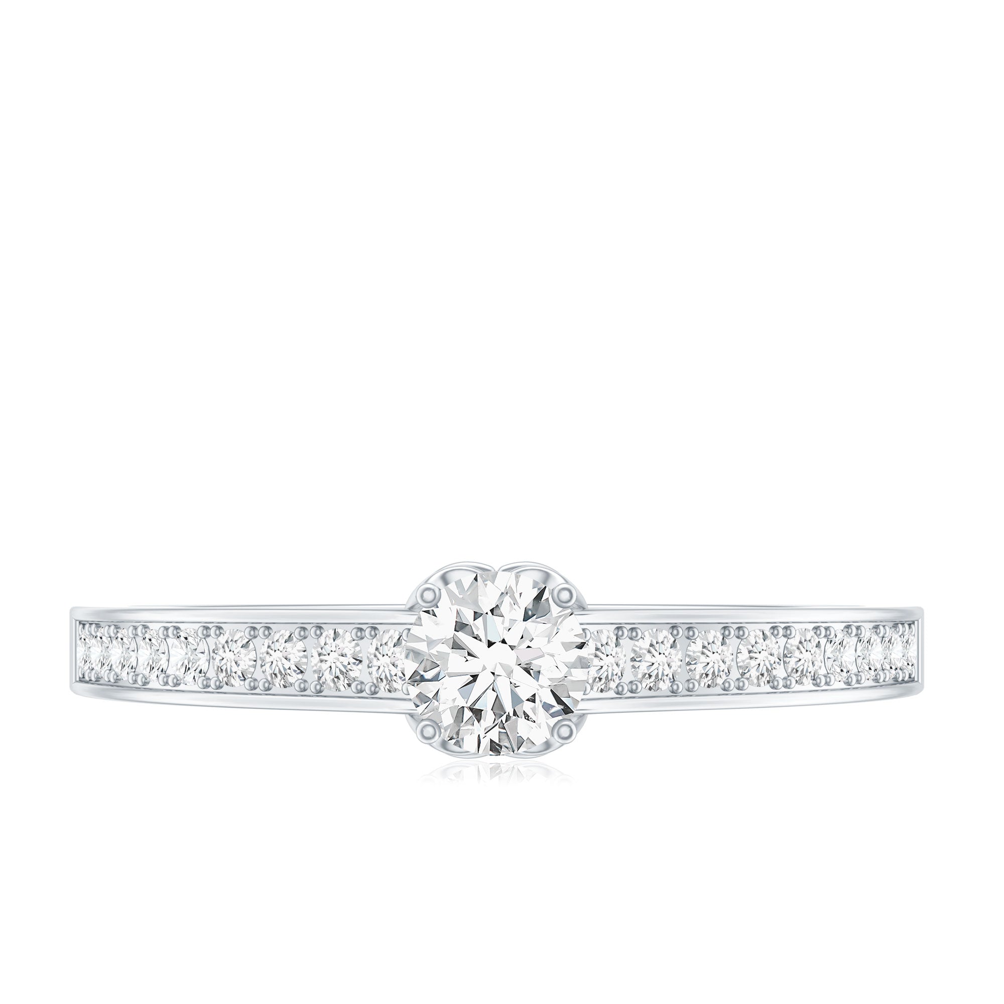 Certified Lab Grown Diamond Minimalistic Engagement Ring Lab - ( EF-VS ) - Rosec Jewels
