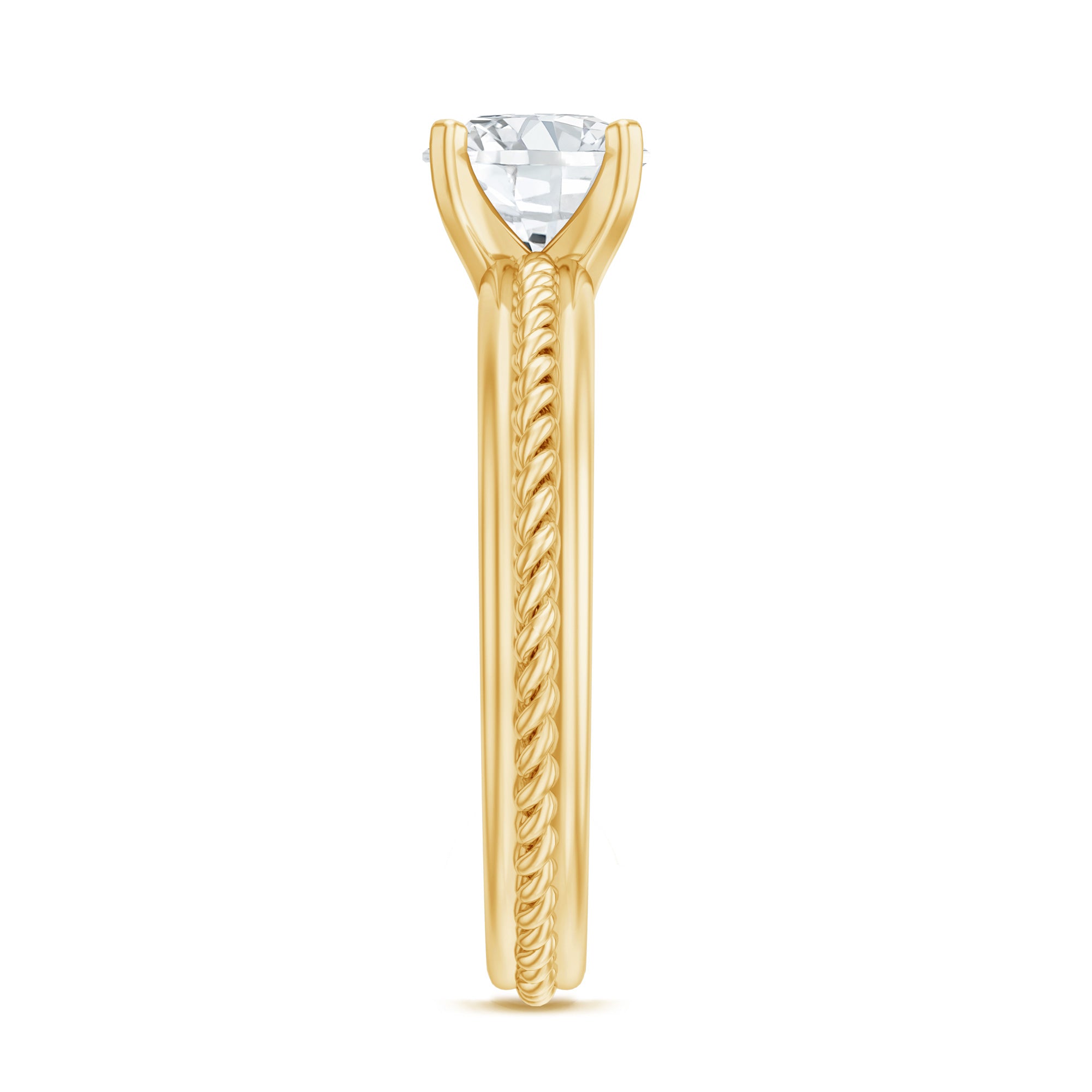 Rosec Jewels-Certified Lab Grown Diamond 5 MM Round Solitaire Promise Ring