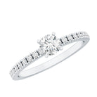 5 MM Lab Grown Diamond Simple Engagement Ring with Side Stones Lab - ( EF-VS ) - Rosec Jewels