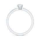 5 MM Lab Grown Diamond Simple Engagement Ring with Side Stones Lab - ( EF-VS ) - Rosec Jewels